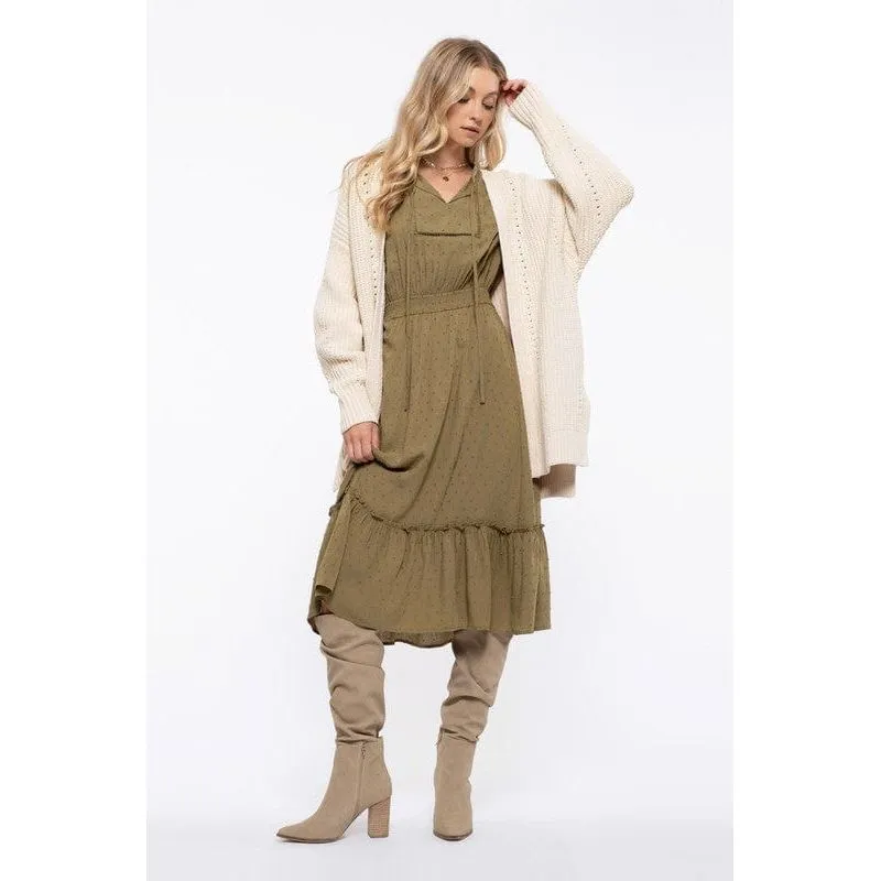 Tiered Hem Midi Dress