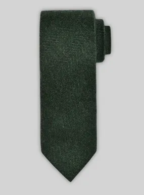 Tweed Tie - Bottle Green Herringbone