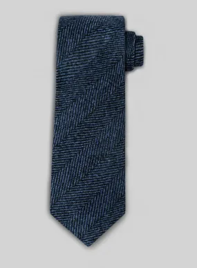 Tweed Tie - Naples Wide Herringbone Royal Blue