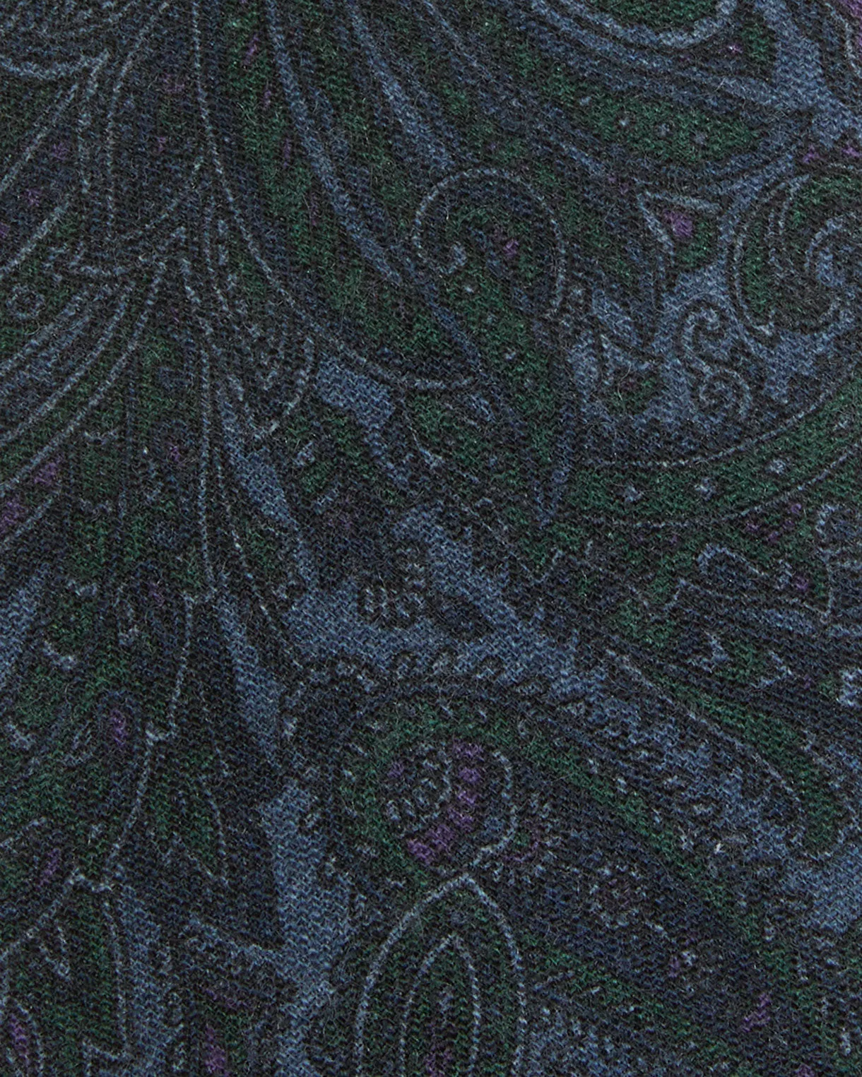 Wool Tie in Blue/Purple/Hunter Paisley