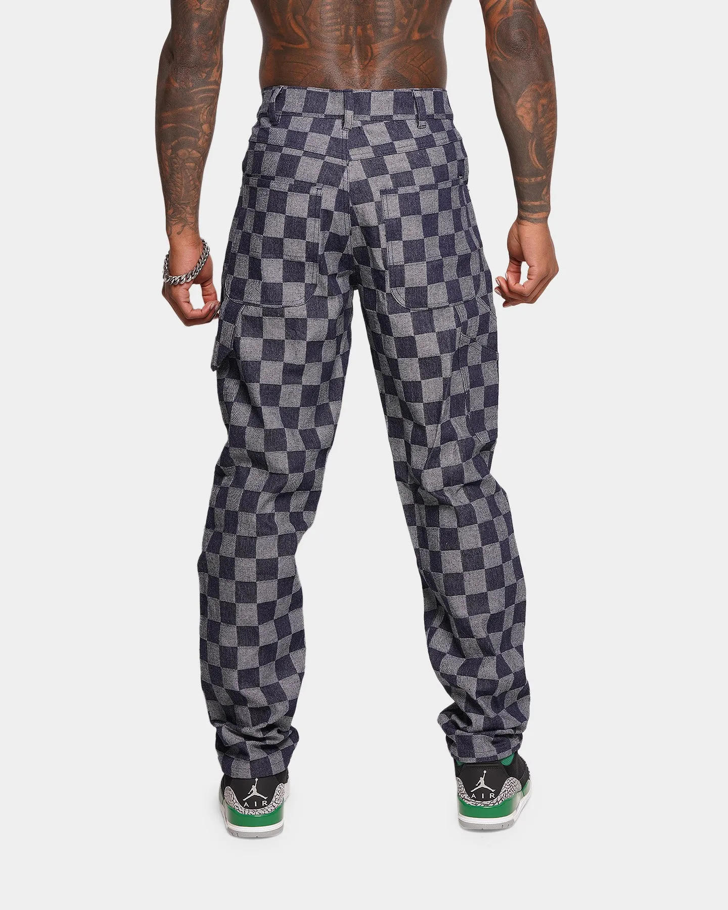 XXIII Checker Board Denim Jeans Blue